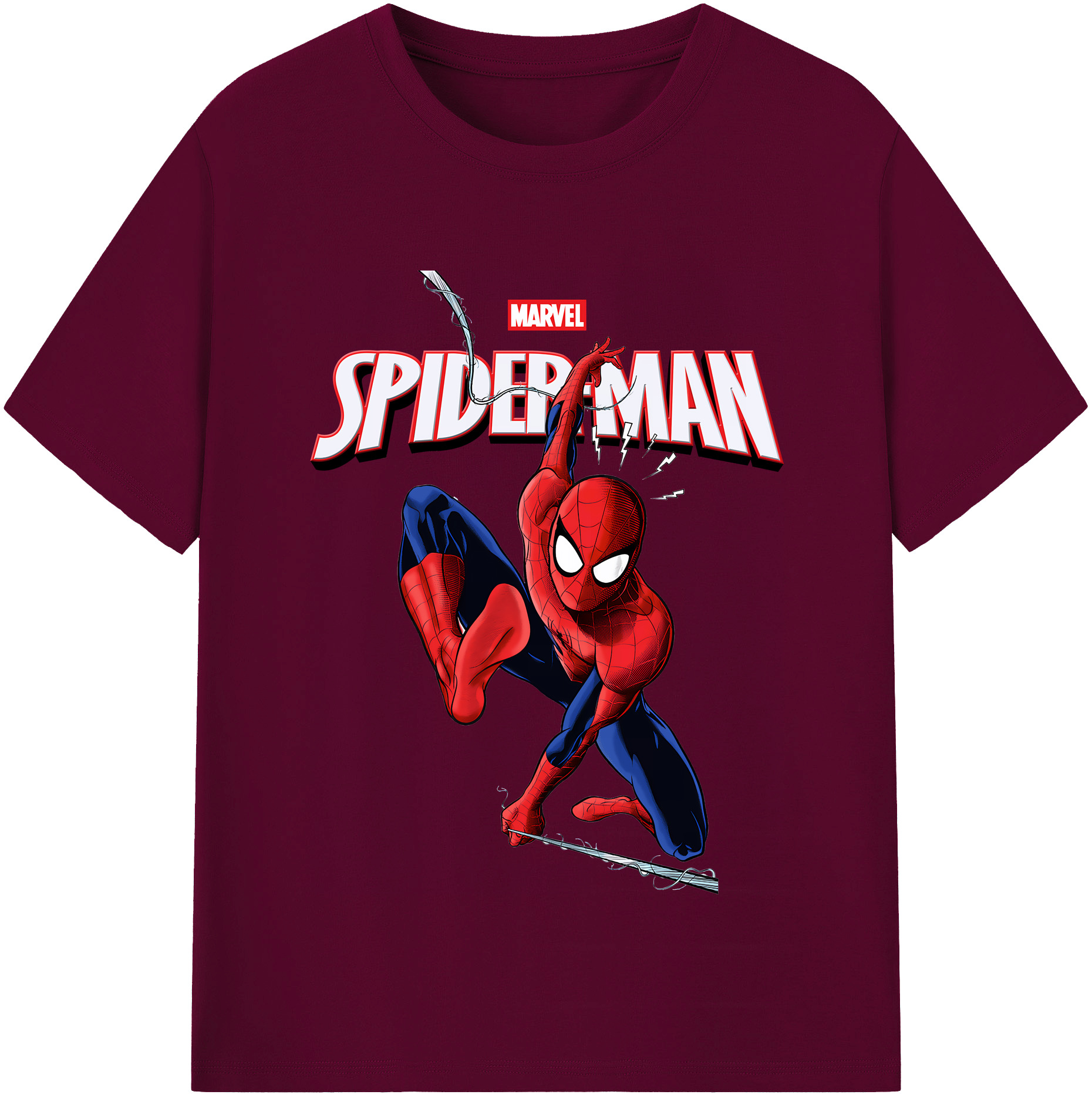 （画像用） Spider Man スパイダーマン レディースカジュアルプリントTシャツ（綿100％）